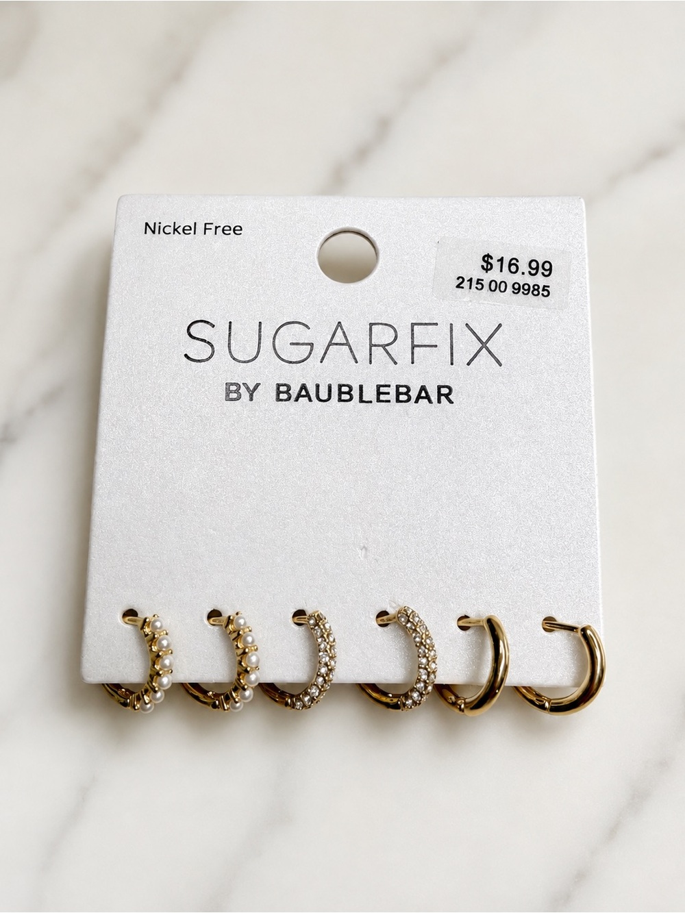 Sugarfix by Baublebar Gold Hoop Earring Set NWT